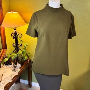 Trina Turk Classic Olive Knit Top